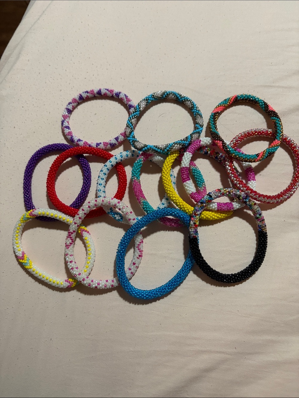 Handmade Beaded Stretch Bracelet - Multi Color
